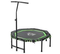 HOMCOM Foldable Trampoline w/ Adjust Handle - Max Load 100 KG - Green | TJ Hughes