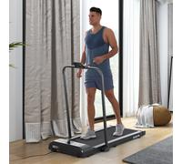 HOMCOM Walking Pad Treadmill, Folding Treadmill for Home, 1-8km/h Under Desk Running Machine with Low Noise 1.5HP, LED Display, Wheels and Remote Control, for Gym Office Fitness Training, Blue