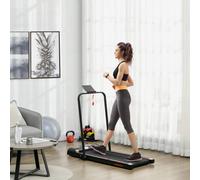 HOMCOM Foldable Walking Treadmill w/ LED Display, Red in Black HOMCOM Black