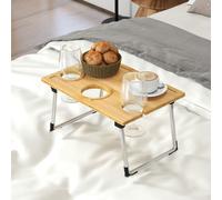 Homcom Foldable Wine Picnic Table Portable Wine Table With Bottle In Yellow Yellow One Size