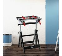Homcom Foldable Work Bench Tool Stand With Adjustable Height And Clamps, Carpenter Saw Table, 100Kg Capacity