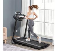 HOMCOM Folding 12km/h Electric Treadmill Running Machine w/ Incline LED Display - Black - 142cmx66cmx127cm