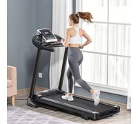 HOMCOM Folding 12km/h Electric Treadmill Running Machine w/ Incline LED Display - Black - 142cmx66cmx127cm