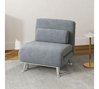Homcom Folding 5 Position Convertible Sleeper Bedroom Chair Bed Grey Grey
