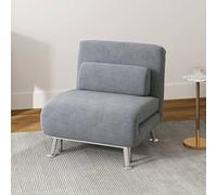 HOMCOM Single Chair Bed Folding Chair Bed Metal Frame Padding Pillow in Grey HOMCOM Grey