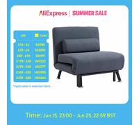 HOMCOM Folding 5 Position Convertible Sleeper Chair Sofa Bed GRAY