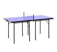 HOMCOM Folding 5ft Mini Compact Table Tennis Top Ping Pong Table Set Blue