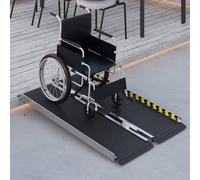 HOMCOM Folding Aluminium Wheelchair Ramp 152x73cm 272Kg Capacity For Home, Black