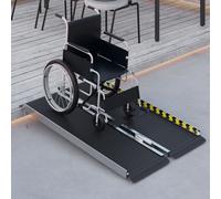 HOMCOM Folding Aluminium Wheelchair Ramp 272KG Capacity for Home in Black | Size: Large HOMCOM Black L