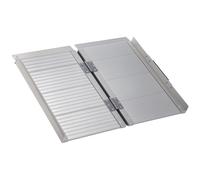 HOMCOM Folding Aluminum Wheelchair Ramp Scooter Portable Mobility Assist Suitcase Access Aid Disabled Silver