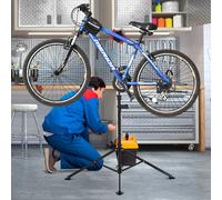 HOMCOM Folding Bike Repair Stand Cycle Bicycle Bike Stand For Maintenance Display Rack with Tool Tray, Height Adjustable black