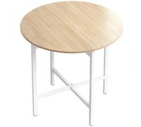 HOMCOM Folding Dining Table, Drop Leaf Extendable Kitchen Table for Small Spaces, Steel Frame, Natural Wood Finish