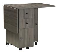 HOMCOM Folding Dining Table, Drop Leaf, Grey - Quality Expandable Space Saver wi