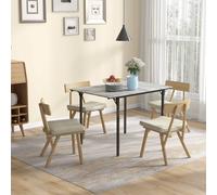 HOMCOM Folding Dining Table, Drop Leaf Table for 2-4 People, Grey