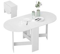 Oval Kitchen Table for Dining Room, Small Space HOMCOM White One Size
