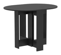 HOMCOM Folding Dining Table, Drop-Leaf Table with Foldable Leaves for Small Spaces, Kitchen, Dining Room, Black