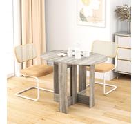 HOMCOM Folding Dining Table Foldable Drop Leaf Dinner Table for Kitchen Grey, Grey