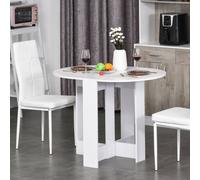 Folding Drop Leaf Dining Table Space-saving Kitchen Table for Small Space HOMCOM White One Size