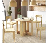 HOMCOM Folding Dining Table Foldable Drop Leaf Dinner Table For Kitchen Oak | TJ Hughes