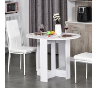 Folding Drop Leaf Dining Table Space-saving Kitchen Table for Small Space HOMCOM White One Size