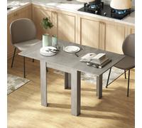 Homcom Folding Dining Table For 4-6, Drop Leaf Table For Small Spaces, Grey