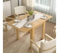 Homcom Folding Dining Table For 4-6, Drop Leaf Table, Natural