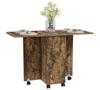 HOMCOM Folding Dining Table for 4-6, Rolling Drop Leaf Table on Wheels with Storage Drawers, Cabinet and Open Shelf for Kitchen, Dining Room Rustic Brown
