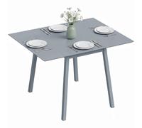 Homcom Folding Dining Table For Small Space Wood Drop Leaf Table In Grey Grey