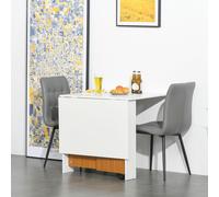 HOMCOM Folding Dining Table with Casters, white