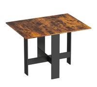 HOMCOM Folding Dining Table, Space-Saving Drop Leaf Kitchen Table for 4-6 People Rustic Brown