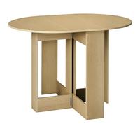 HOMCOM Space-Saving Drop Leaf Folding Dining Table - Oak, Brown