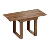HOMCOM Folding Dining Table Under-Table Storage Extendable Kitchen Table Steel Rail Grey Wood Effect