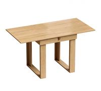 HOMCOM Folding Dining Table Under-Table Storage Extendable Kitchen Table Steel Rail Oak Effect
