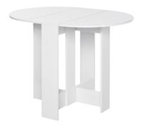 Homcom Folding Drop Leaf Dining Table Foldable Dinner Table In White White