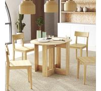 HOMCOM Folding Dining Table Foldable Drop Leaf Dinner Table For Kitchen Oak | TJ Hughes