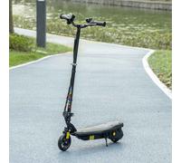 HOMCOM Folding Electric Scooter 120W E-Scooter with Three Mode LED Headlight, Warning Bell, Adjustable Height, 12km/h Maximum Speed, for Ages 7-14 Years - Black Black
