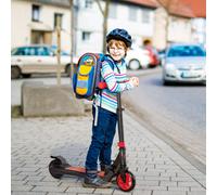 Homcom Folding Electric Scooter With Rear Wheel Brake, Red, Red