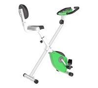 HOMCOM Folding Exercise Bike, Fitness Bicycle Indoor Trainer, Quiet 8-Level Magnetic Resistance, with LCD Monitor, Pulse Sensor and Wheels for Sport Maison and Cardio Training, Green