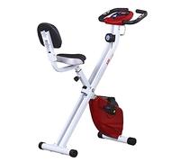 HOMCOM Folding Exercise Bike, Fitness Bicycle Indoor Trainer, Quiet 8-Level Magnetic Resistance, with LCD Monitor, Pulse Sensor and Wheels for Sport Maison and Cardio Training, Red