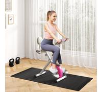 HOMCOM Folding Exercise Bike w/ Adjustable Magnetic Resistance, Seat Height - White - 53W x 94D x 109Hcm