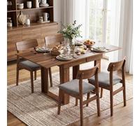 Homcom Folding Extendable Dining Table For 4 Under-Table Storage 140Cm Grey
