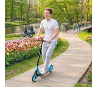 HOMCOM Folding Kick Scooter for 14+ w/ Adjustable Height, Blue
