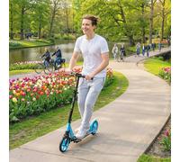 HOMCOM Folding Kick Scooter for 14+ w/ Adjustable Height - Kick Scooter - Blue and Black - 14+