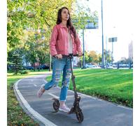 HOMCOM Folding Kick Scooter Teens Adult Ride On 2 Big Wheels For 14+ Adjustable Height in Black HOMCOM Black