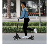 Reiten Kick Scooter Folding 2 Big Wheels Adjustable Adult Teens - Black, none