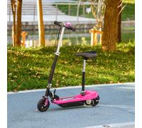 HOMCOM Folding Ride on Powered Scooter w/ Warning Bell for Age 4-14 Years, Pink