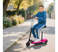HOMCOM Folding Ride on Powered Scooter w/ Warning Bell for Age 4-14 Years, Pink