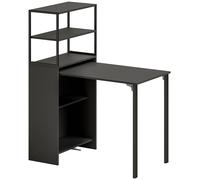 HOMCOM Folding Shelf and Work Table - Black