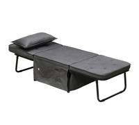 Homcom Folding Sleeper Chair Bed With Pillow And Side Pockets In Light Grey Light Grey