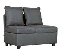HOMCOM Folding Sleeper Sofa Bed Chair with Pillows, Pocket, Grey
